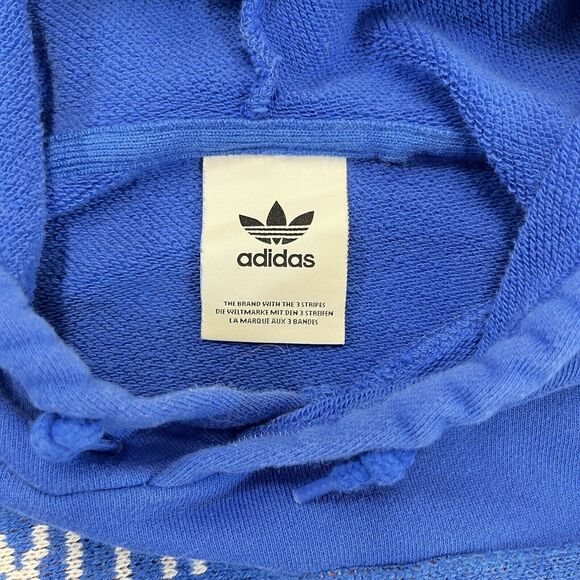 Adidas Originals Real Scarf Hoodie Blue Adult Medium M Pullover Knit ED7008 READ - Picture 3 of 12